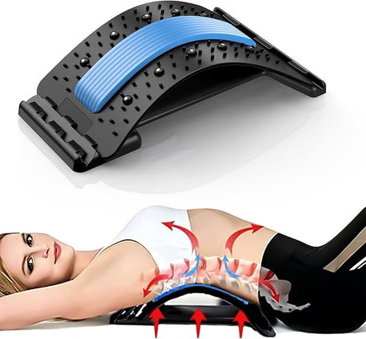PGG-bro Back Stretcher, Lumbar & Upper Back Pain Relief Device, Multi-Level Massager, Herniated Disc, Sciatica & Scoliosis Support
