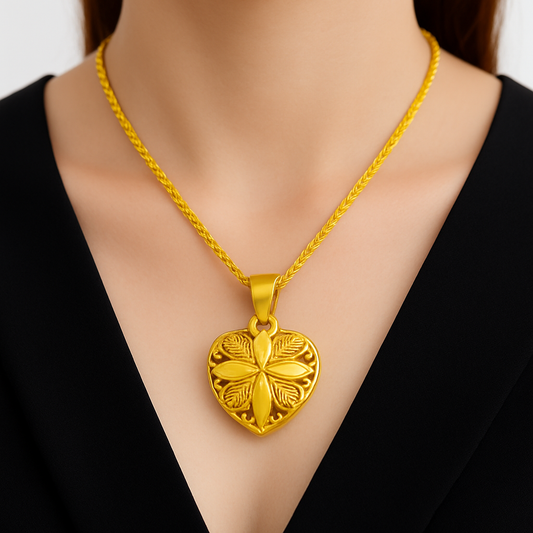 Gold Heart Necklace for Women